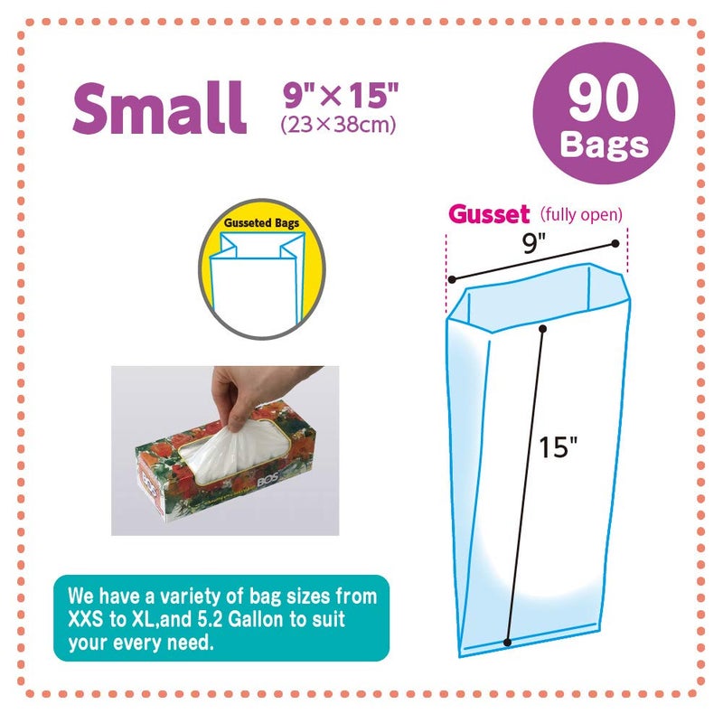 BOS Home & Food Small Trash Bags[Size S, Color White] (Pack of 1) - Image 2